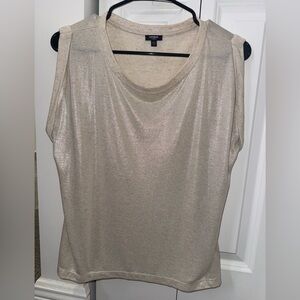 Express Shimmering Cream Sleeveless Blouse